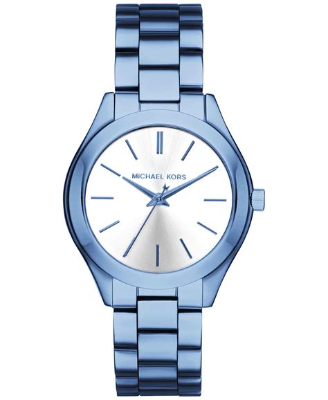 michael kors mini slim runway watch blue